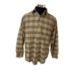 Twenty X Wrangler Mens Large Brown Plaid Long Sleeve Western Button Up Shirt